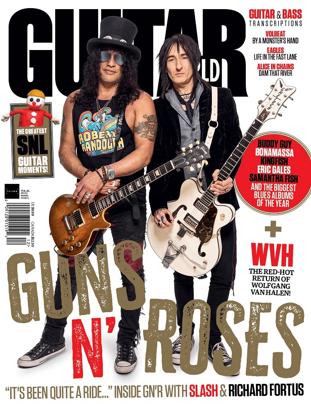 Slash france richard fortus guitar world magazine december 2025
