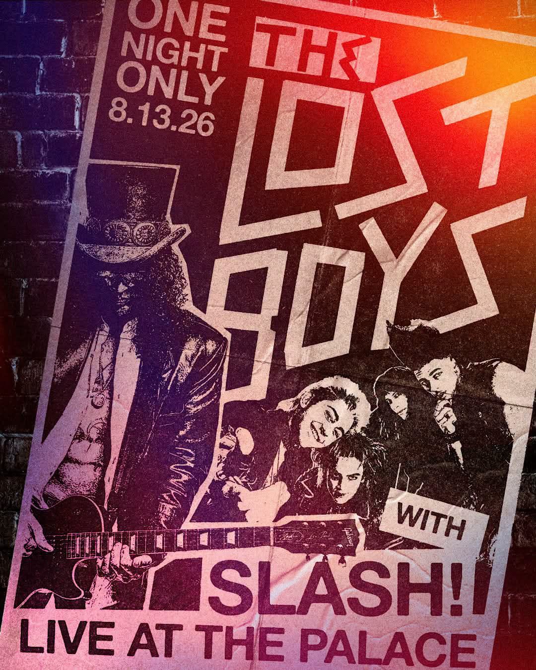 slash france brodway the lost boys musical august 13 2026